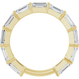 14K Gold Emerald Lab-Grown Diamond Shared-Prong Anniversary Band – 5x3 mm Stones - Yellow Gold - view 2
