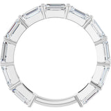 Platinum Emerald Natural Diamond Shared-Prong Anniversary Band – 3 7/8–5 7/8 CTW - view 2