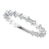 Platinum Straight Baguette Natural Diamond Shared-Prong Anniversary Band – 5/8–1 1/2 CTW - view 5