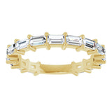 14K Gold Straight Baguette Natural Diamond Shared-Prong Anniversary Band – 5/8–1 1/2 CTW - Yellow Gold - view 3