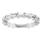 Platinum Straight Baguette Natural Diamond Shared-Prong Anniversary Band – 5/8–1 1/2 CTW - view 3