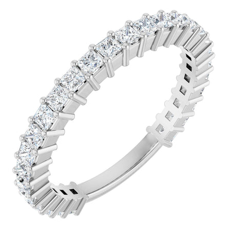 Platinum Square Lab-Grown Diamond Shared-Prong Anniversary Band – 1.75x1.75 mm Stones