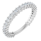 14K Gold Square Lab-Grown Diamond Shared-Prong Anniversary Band – 1.75x1.75 mm Stones - White Gold