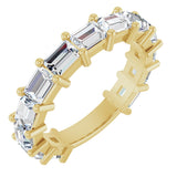 14K Gold Straight Baguette Lab-Grown Diamond Shared-Prong Anniversary Band – 4x3 mm Stones - Yellow Gold
