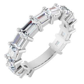 Platinum Straight Baguette Lab-Grown Diamond Shared-Prong Anniversary Band – 4x3 mm Stones