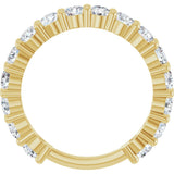 14K Gold Round Lab-Grown Diamond Shared-Prong Anniversary Band – 3.2 mm Stones (1 9/10 CTW) - Yellow Gold - view 2
