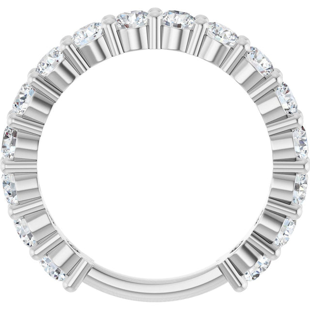 Platinum Round Lab-Grown Diamond Shared-Prong Anniversary Band – 3.2 mm Stones (1 9/10 CTW) - view 2