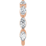 14K Gold Marquise Lab-Grown Diamond Shared-Prong Anniversary Band – 6x3 mm Stones - Rose Gold - view 4