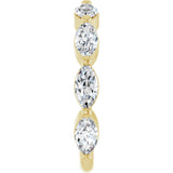 14K Gold Marquise Lab-Grown Diamond Shared-Prong Anniversary Band – 6x3 mm Stones - Yellow Gold - view 4