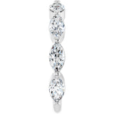 14K Gold Marquise Lab-Grown Diamond Shared-Prong Anniversary Band – 6x3 mm Stones - White Gold - view 4