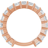 14K Gold Square Lab-Grown Diamond Shared-Prong Anniversary Band – 3.3x3.3 mm Stones - Rose Gold - view 2