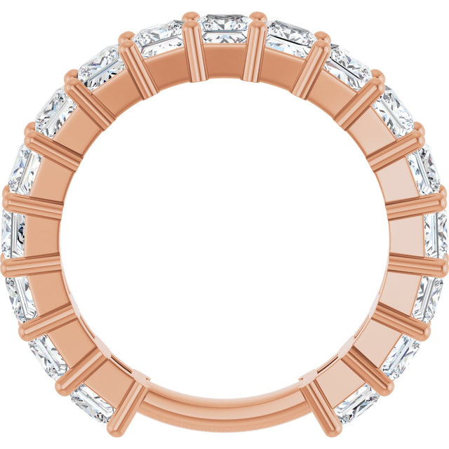 14K Gold Square Lab-Grown Diamond Shared-Prong Anniversary Band – 3.3x3.3 mm Stones - Rose Gold - view 2