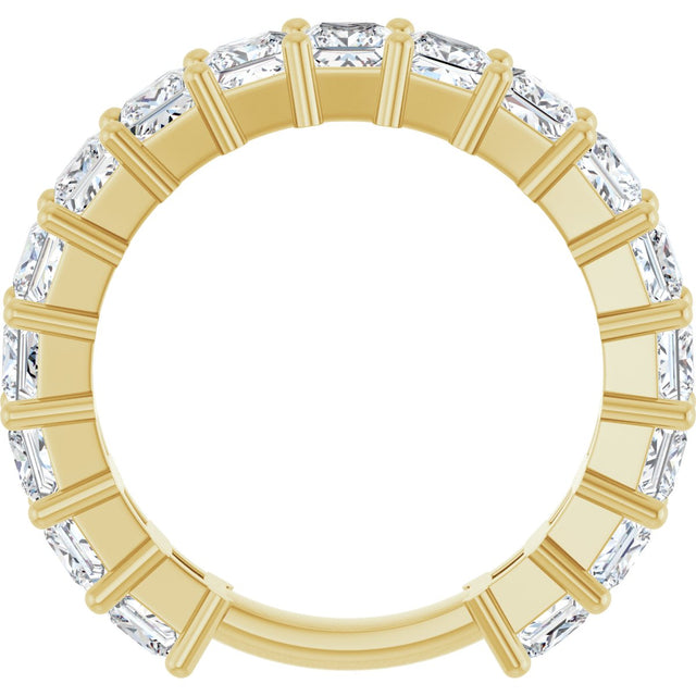 14K Gold Square Lab-Grown Diamond Shared-Prong Anniversary Band – 3.3x3.3 mm Stones - Yellow Gold - view 2