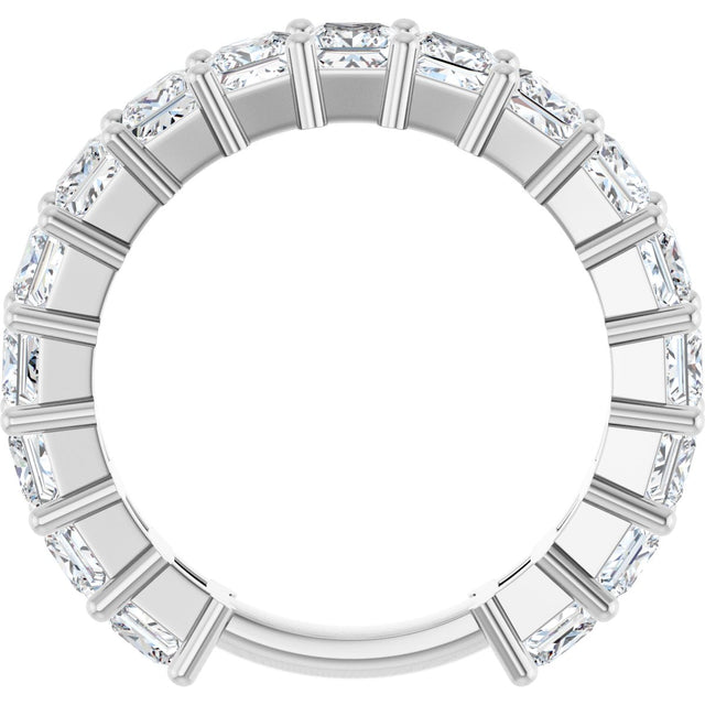 14K Gold Square Lab-Grown Diamond Shared-Prong Anniversary Band – 3.3x3.3 mm Stones - White Gold - view 2