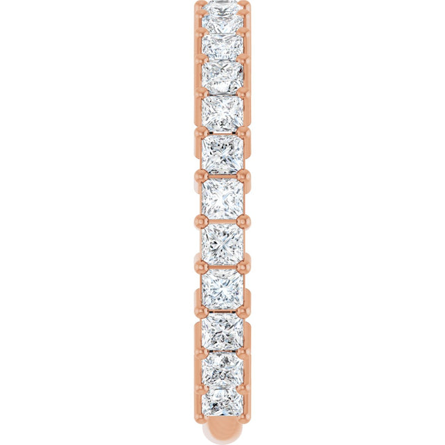 14K Gold Square Lab-Grown Diamond Shared-Prong Anniversary Band – 2x2 mm Stones - Rose Gold - view 4