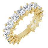 14K Gold Square Lab-Grown Diamond Shared-Prong Anniversary Band – 3.5x3.5 mm Stones - Yellow Gold