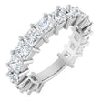 Platinum Square Lab-Grown Diamond Shared-Prong Anniversary Band – 3.5x3.5 mm Stones