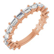 14K Gold Straight Baguette Lab-Grown Diamond Shared-Prong Anniversary Band – 3x2 mm Stones - Rose Gold