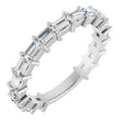 Platinum Straight Baguette Lab-Grown Diamond Shared-Prong Anniversary Band – 3x2 mm Stones