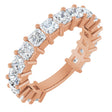 14K Gold Square Lab-Grown Diamond Shared-Prong Anniversary Band – 3x3 mm Stones - Rose Gold