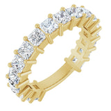 14K Gold Square Lab-Grown Diamond Shared-Prong Anniversary Band – 3x3 mm Stones - Yellow Gold