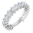 Platinum Square Lab-Grown Diamond Shared-Prong Anniversary Band – 3x3 mm Stones