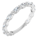 Platinum Marquise Lab-Grown Diamond Shared-Prong Anniversary Band – 4x2 mm Stones