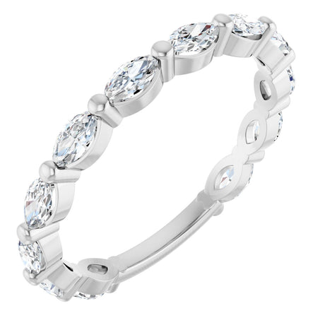 Platinum Marquise Lab-Grown Diamond Shared-Prong Anniversary Band – 4x2 mm Stones