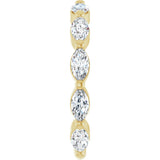 14K Gold Marquise Lab-Grown Diamond Shared-Prong Anniversary Band – 5x2.5 mm Stones - Yellow Gold - view 4