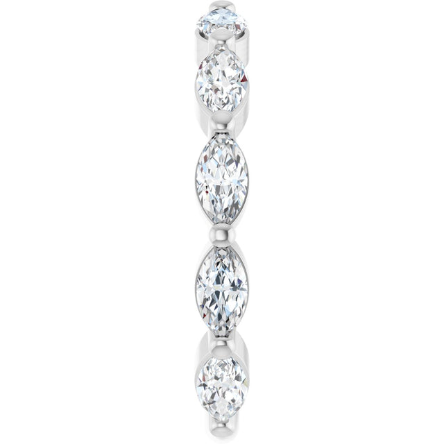 Platinum Marquise Lab-Grown Diamond Shared-Prong Anniversary Band – 5x2.5 mm Stones - view 4