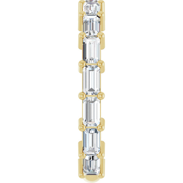 14K Gold Straight Baguette Lab-Grown Diamond Shared-Prong Anniversary Band – 3.5x2 mm Stones - Yellow Gold - view 4