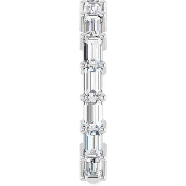 Platinum Straight Baguette Lab-Grown Diamond Shared-Prong Anniversary Band – 3.5x2 mm Stones - view 4