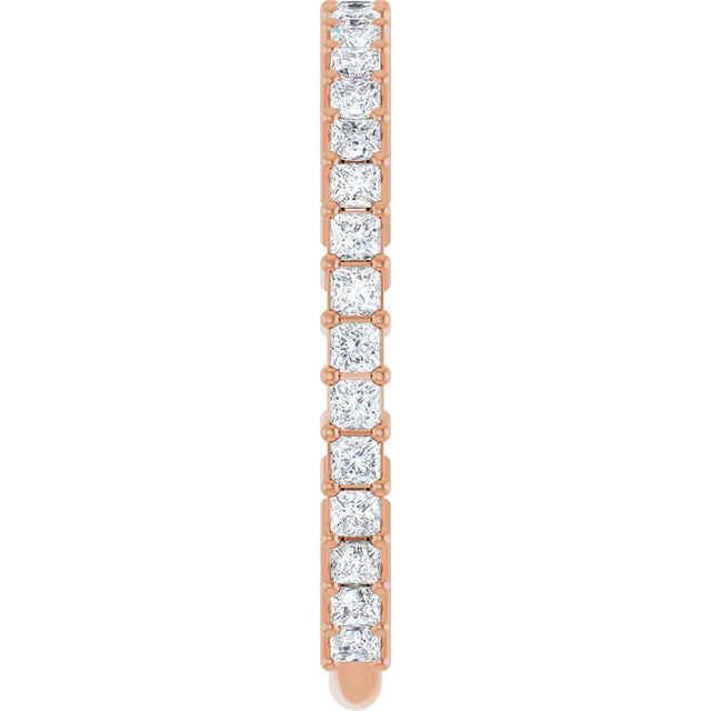14K Gold Square Natural Diamond Shared-Prong Anniversary Band – 3/4–1 9/10 CTW - Rose Gold - view 4