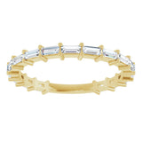 14K Gold Straight Baguette Lab-Grown Diamond Shared-Prong Anniversary Band – 3x1.3 mm Stones - Yellow Gold - view 3
