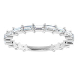 Platinum Straight Baguette Lab-Grown Diamond Shared-Prong Anniversary Band – 3x1.3 mm Stones - view 3