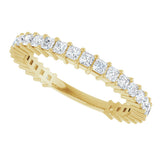 14K Gold Square Natural Diamond Shared-Prong Anniversary Band – 3/4–1 9/10 CTW - Yellow Gold - view 5