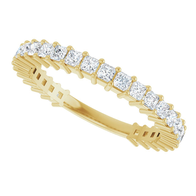 14K Gold Square Natural Diamond Shared-Prong Anniversary Band – 3/4–1 9/10 CTW - Yellow Gold - view 5