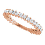 14K Gold Square Natural Diamond Shared-Prong Anniversary Band – 3/4–1 9/10 CTW - Rose Gold - view 5