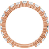 14K Gold Round Lab-Grown Diamond Shared-Prong Anniversary Band – 2.8 mm Stones (1 1/3 CTW) - Rose Gold - view 2