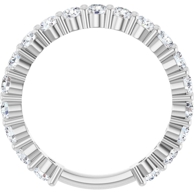 Platinum Round Lab-Grown Diamond Shared-Prong Anniversary Band – 2.8 mm Stones (1 1/3 CTW) - view 2