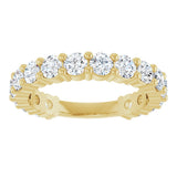 14K Gold Round Lab-Grown Diamond Shared-Prong Anniversary Band – 3.2 mm Stones (1 9/10 CTW) - Yellow Gold - view 3