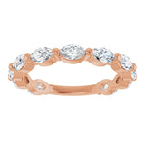 14K Gold Marquise Lab-Grown Diamond Shared-Prong Anniversary Band – 4.5x2.5 mm Stones - Rose Gold - view 3