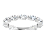 Platinum Marquise Lab-Grown Diamond Shared-Prong Anniversary Band – 4.5x2.5 mm Stones - view 3