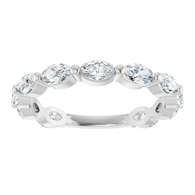 Platinum Marquise Lab-Grown Diamond Shared-Prong Anniversary Band – 4.5x2.5 mm Stones - view 3