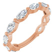 14K Gold Marquise Lab-Grown Diamond Shared-Prong Anniversary Band – 5x2.5 mm Stones - Rose Gold