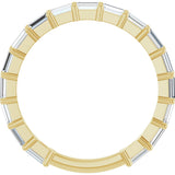14K Gold Straight Baguette Natural Diamond Shared-Prong Anniversary Band – 5/8–1 1/2 CTW - Yellow Gold - view 2