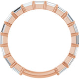 14K Gold Straight Baguette Natural Diamond Shared-Prong Anniversary Band – 5/8–1 1/2 CTW - Rose Gold - view 2