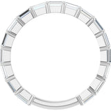 Platinum Straight Baguette Natural Diamond Shared-Prong Anniversary Band – 5/8–1 1/2 CTW - view 2