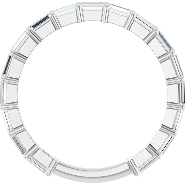 Platinum Straight Baguette Natural Diamond Shared-Prong Anniversary Band – 5/8–1 1/2 CTW - view 2
