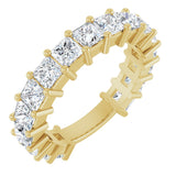 14K Gold Square Lab-Grown Diamond Shared-Prong Anniversary Band – 3.3x3.3 mm Stones - Yellow Gold